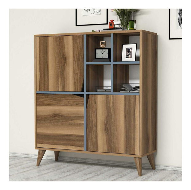 Szekrény Phoebe (dió + kék)