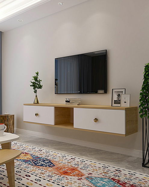 TV stolík/skrinka Zulia (dub + biela)