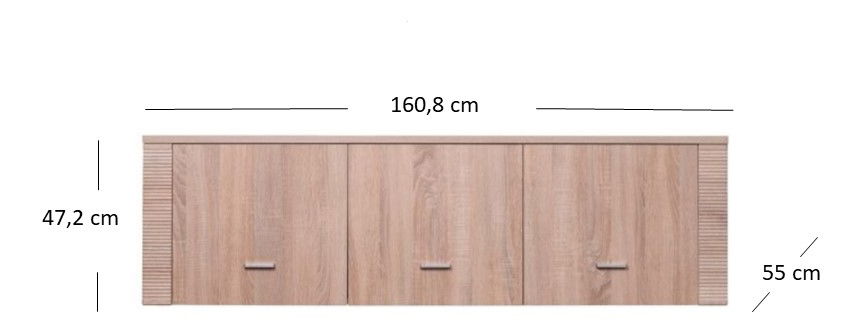 Suprastructură pentru dulap de haine Gwenn 3D (Stejar sonoma)