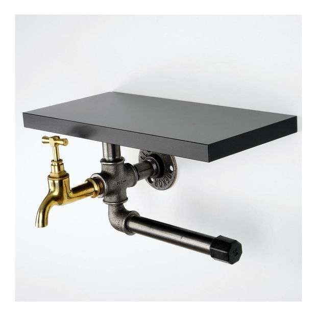 Držiak na toaletný papier Nenanu 40 (čierna + strieborná) 