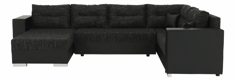 Rohová sedačka v tvare U Stalira (čierna) *bazár