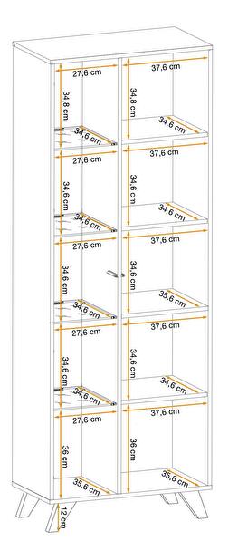 Vitrina Lyran WSW (hikora jackson + crna) (s LED rasvjetom)