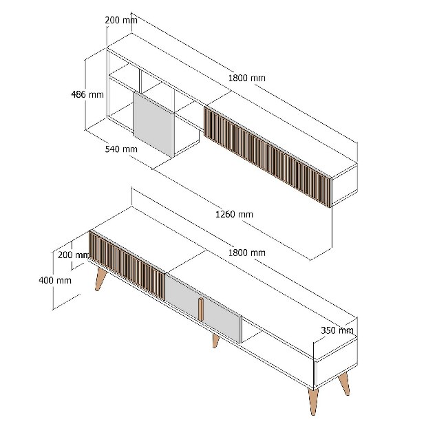 Mobilier living Michelle (Nuc + Crem)