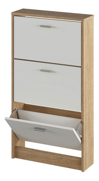 Cipőtároló (cipősszekrény) Mobby 13 (szonoma tölgy + fehér)