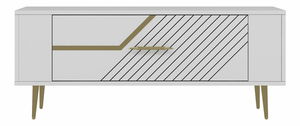 TV stolík/skrinka Retrotopic (biela + zlatá)