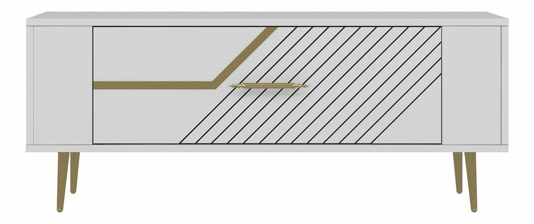 TV stolić/ormarić Retrotopic (bijela + zlatna)