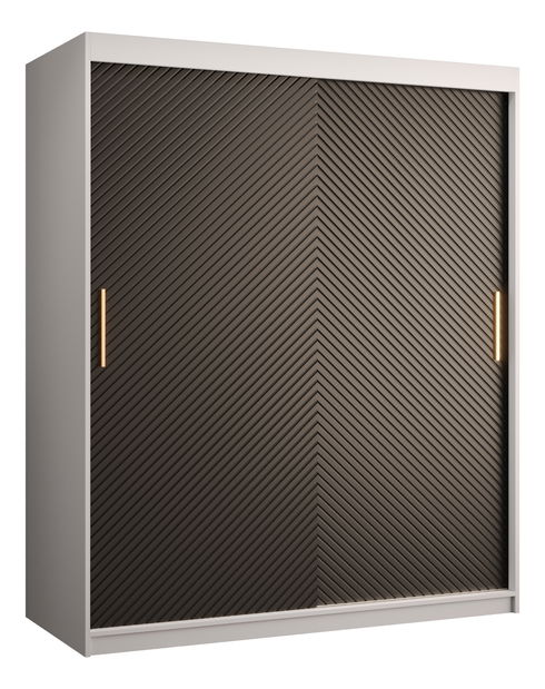 Šatníková skriňa 180 cm Riana Slimo 1 180 (biela + čierna)