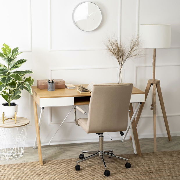 Masă de scris Reaparecio (stejar auriu + alb) 