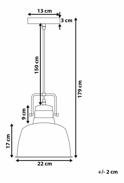 Závesná lampa Narmy (čierna)