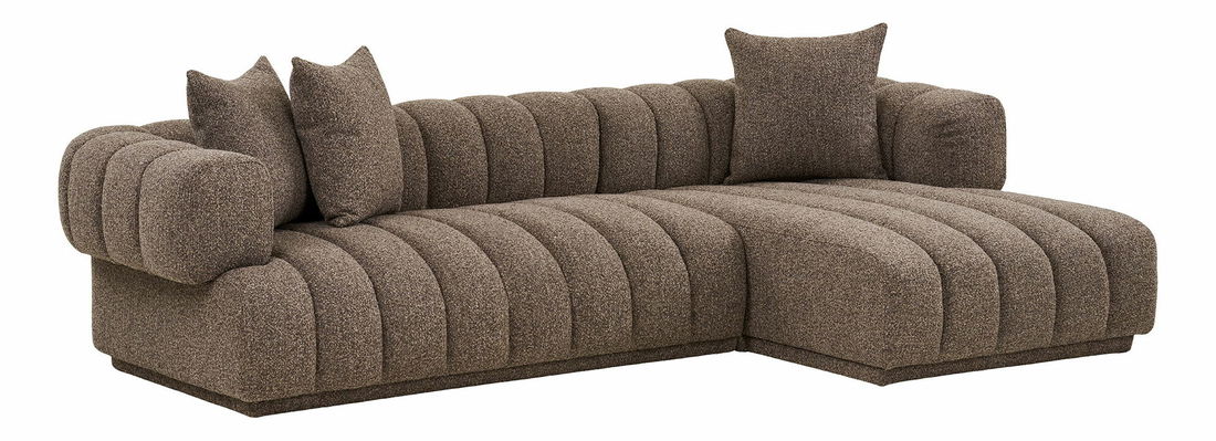 Rohová sedacia súprava (P) Aeaveta 2 (hnedá)