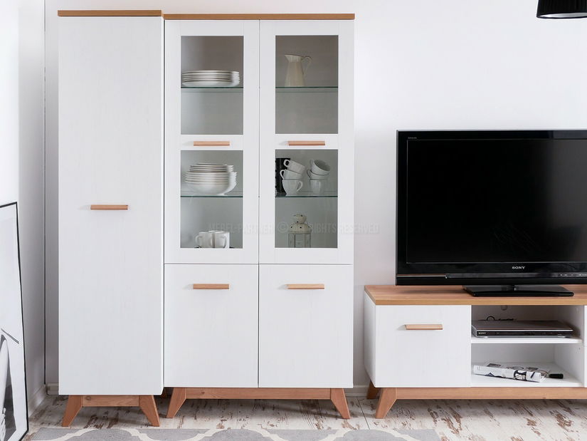 Obývacia stena Bajas 04 (biela + dub)