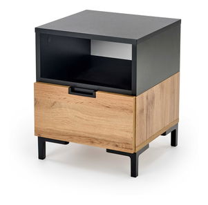 Noćni stolić Shakita (hrast wotan + crna)