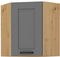 Felső sarok konyhaszekrény Lucid 60x60 GN-72 1F (45°) (korpus: artisan tölgy + front: mdf porszürke)