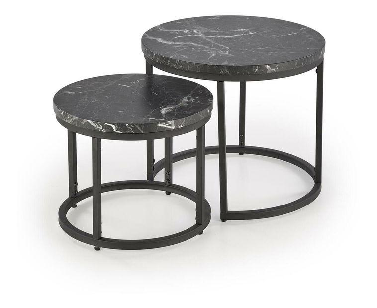 Set 2 buc. măsuțe de cafea Owen (negru)