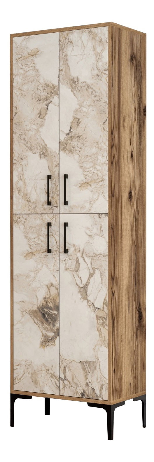 Dulap pentru pantofi Berina 1 (nuc + alb marmură)