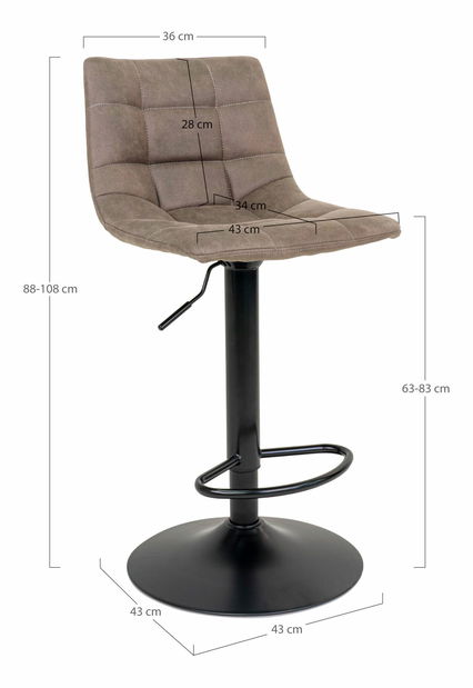 Barová stolička Miveria 2 (hnedá)