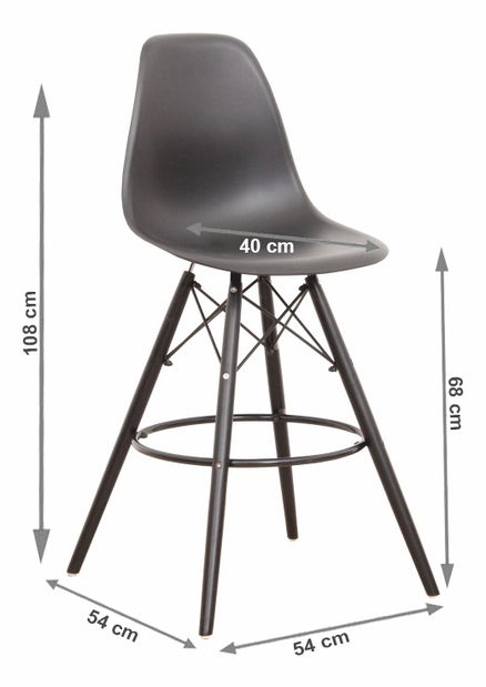 Barová stolička Atine (čierna)