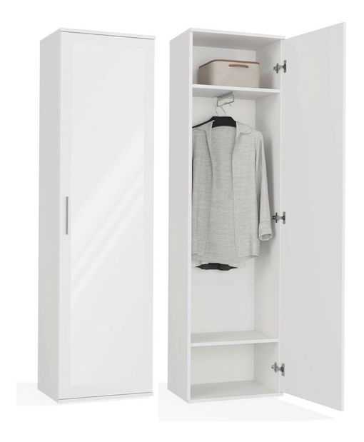 Ormar za garderobu Dialogos 1 (bijela) (s ogledalom)