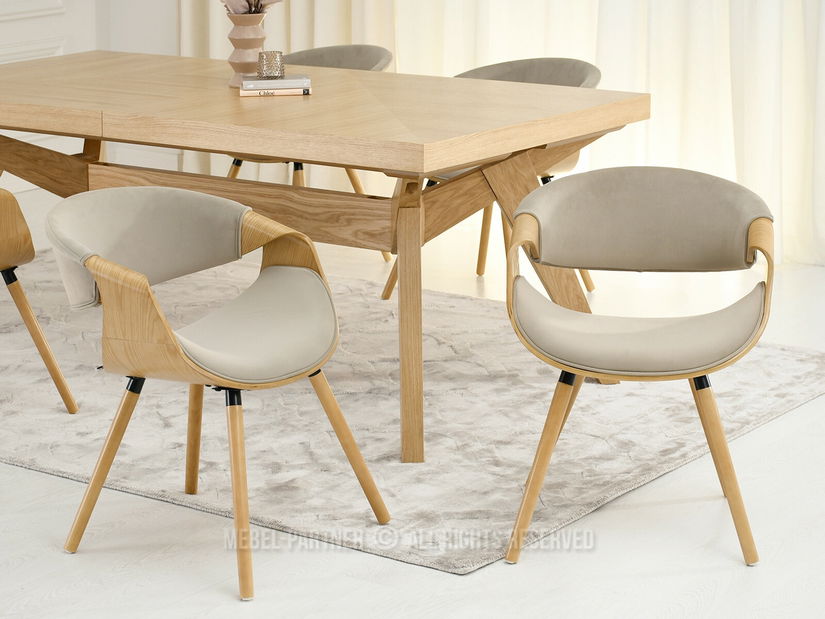 Jedálenská stolička Busque (béžová + dub)