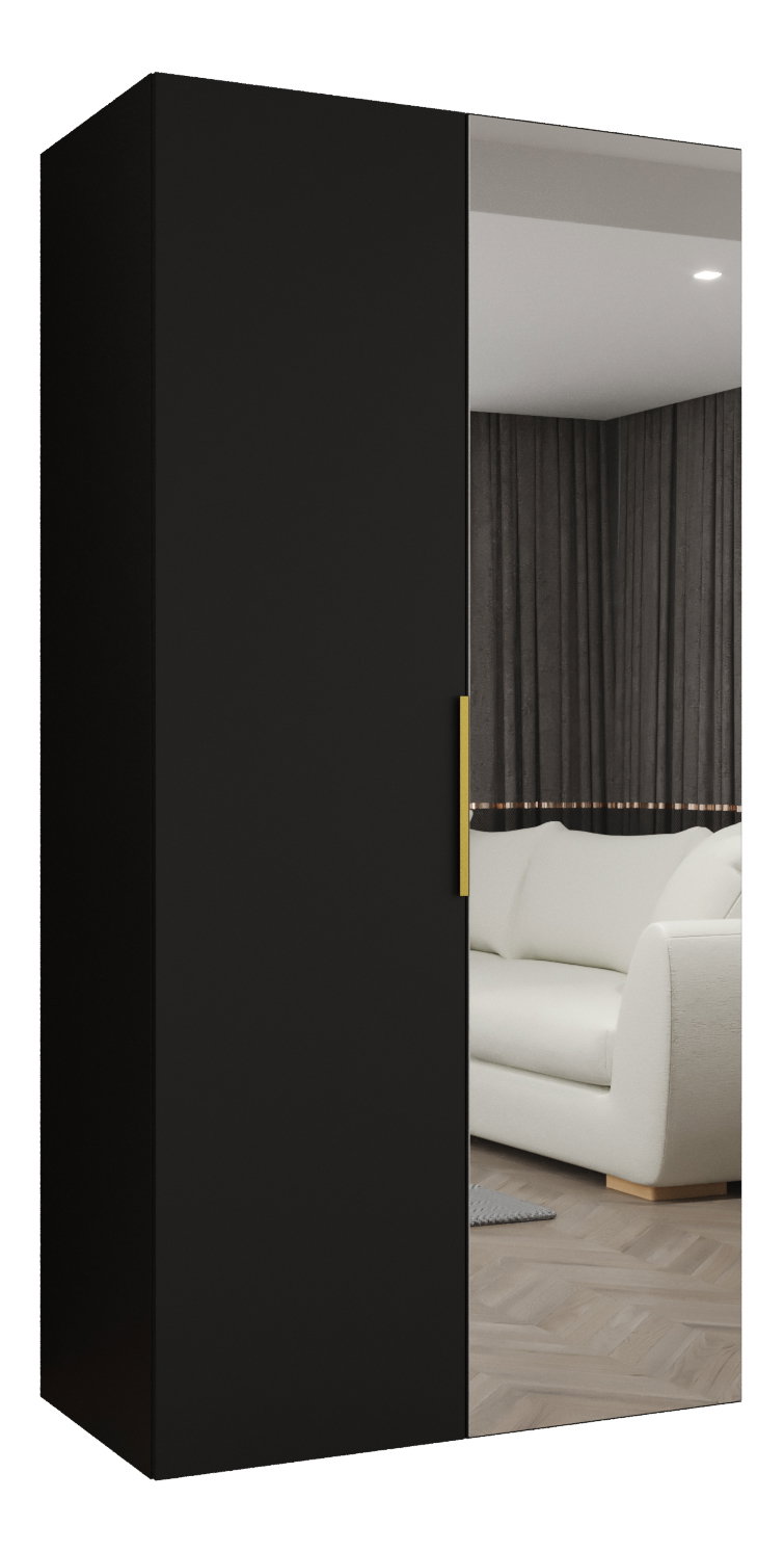 Dulap de haine 100 cm Mirabella 2 (Negru + Auriu)