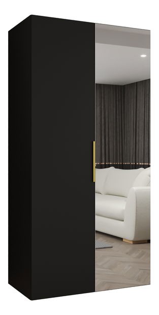 Dulap de haine 100 cm Mirabella 2 (Negru + Auriu)