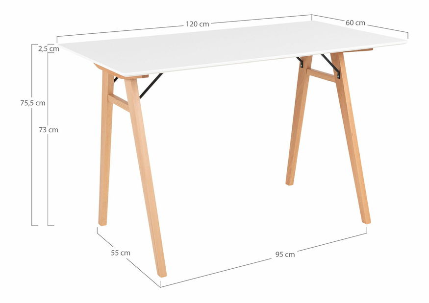 Masă PC Virelia 3 (alb)