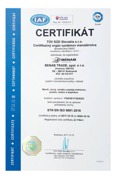 Penový matrac Benab Gold Memory Soja 200x180 cm (T2/T3)