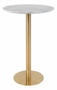 Masă de bar Bvaria 6 (alb + alamă)