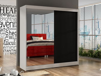 Dulap de haine Birdie (alb + negru)