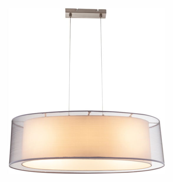 Závesné svietidlo Theo 15190H2 (klasické) (nikel + sivá)