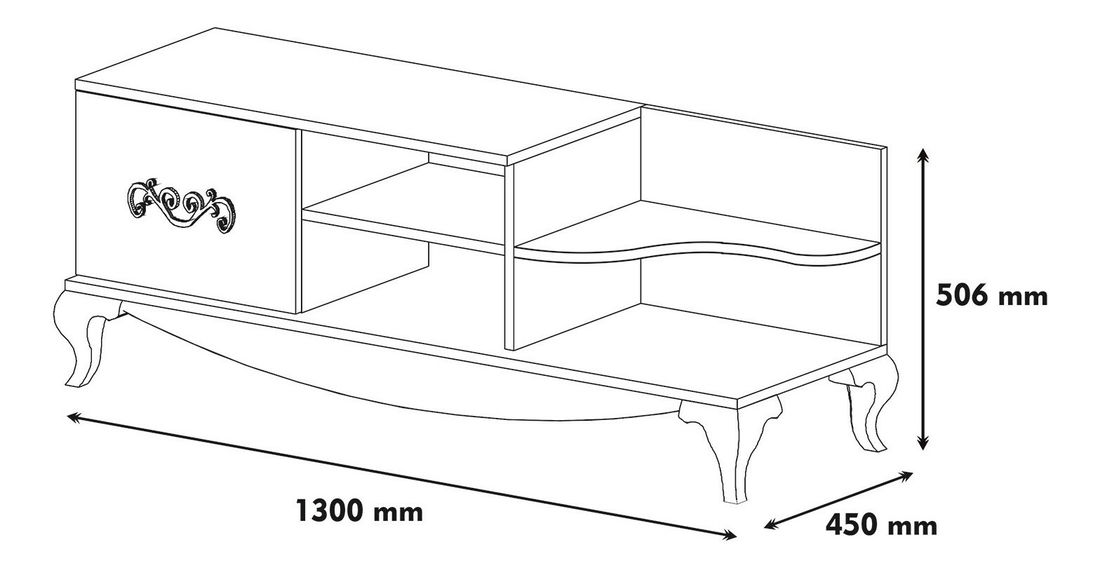 Masă TV/Dulap Soul (Nuc + Alb)