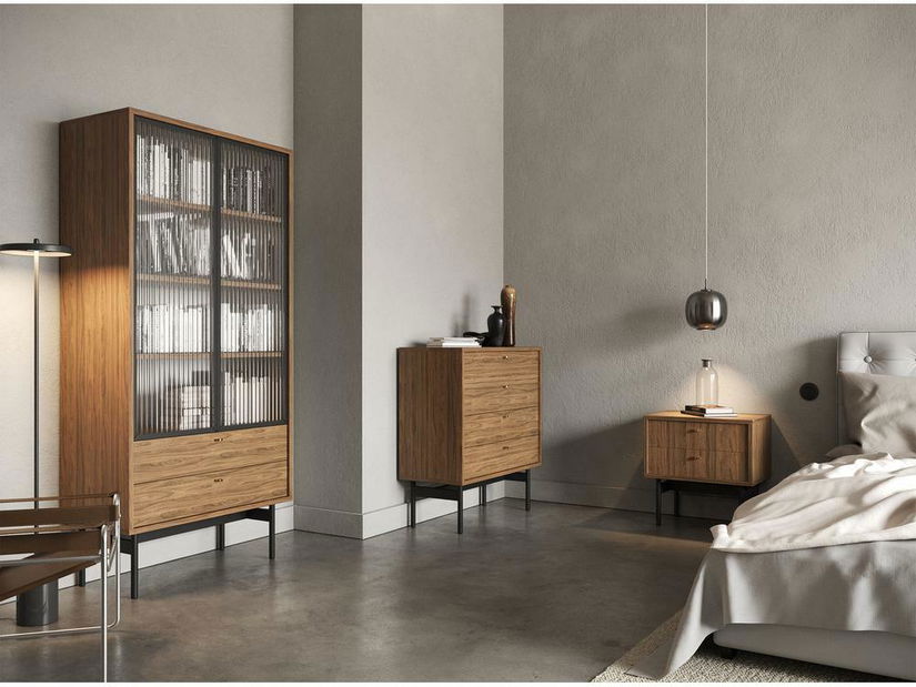 Noptieră Oscar O3 (nuc + negru)