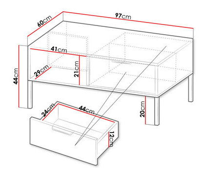 Konferenčný stolík 2S Bonny (Antracit + Antracit + Zlatá)