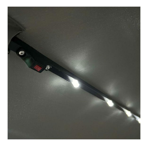 Vrtni suncobran Muller (svijetlosiva) (s rasvjetom)