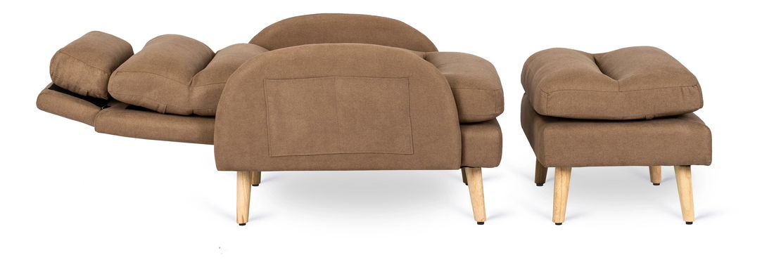 Podesiva fotelja Hondurenas (smeđa) (s tabureom)