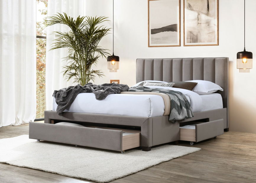 Manželská posteľ 160 cm Glen 160 (so zásuvkami) (béžová)