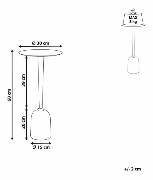 Măsuță laterală Suman (negru) 