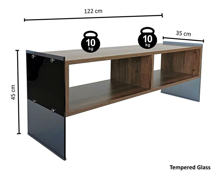 TV stolík/skrinka Vamebo 2 (orech + dymová) 