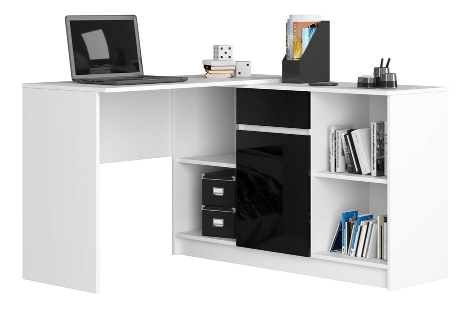 Komoda Briar (biela + čierny lesk)