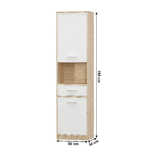 Dulap cu rafturi Thornham 2D1S (Alb)