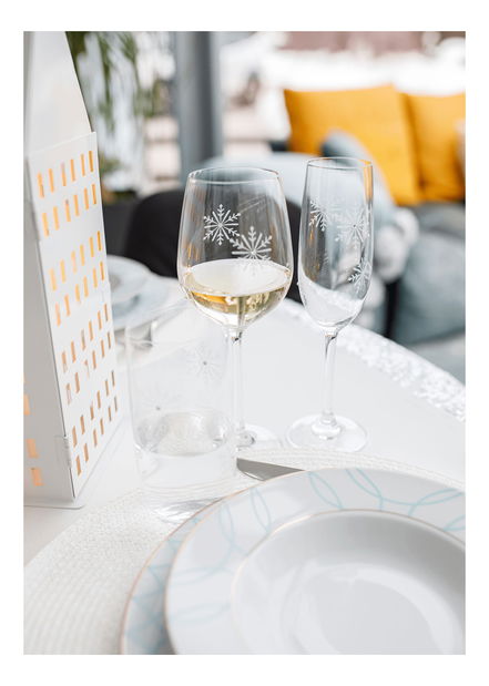 Set de 4 pahare de vin cu cristale 450ml Snouflek 