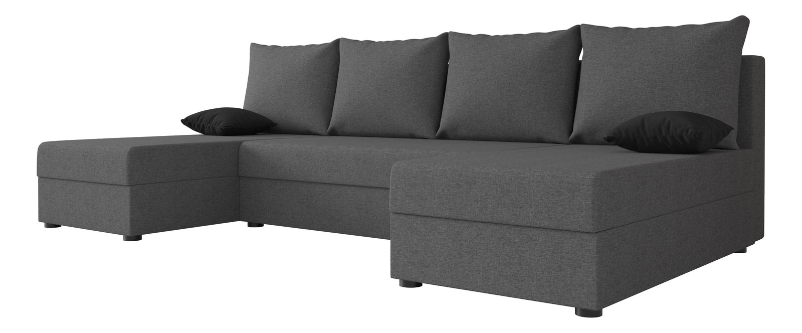 Rohová sedacia súprava U Harmony U (tmavosivá + čierna)