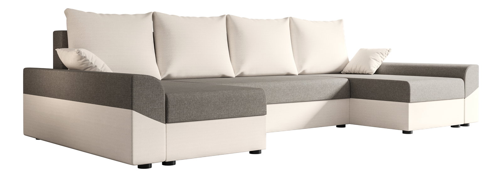 Rohová sedacia súprava U Dusk U (krémová + sivá)