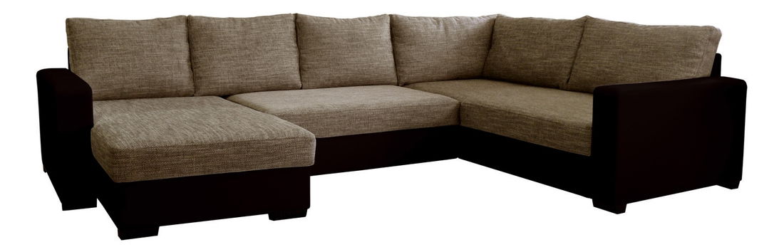 Rohová sedačka U Samanta L+2+BL (L) hnedá (s taburetkou)