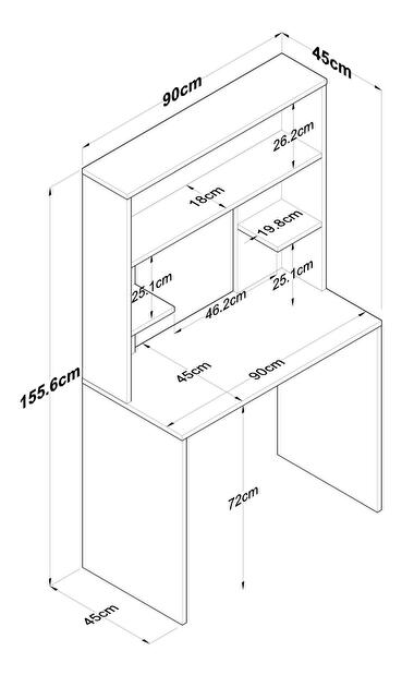 Masă PC Sikine 2 (Nuc + antracit) 