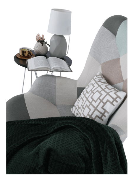 Hintafotel Gerelon (fehér + patchwork)