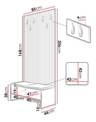 Predsieň Elara IV (dub artisan + čierna + Manila 09)