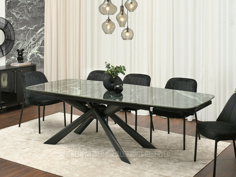 Masă sufragerie Deportaron (verde + negru)