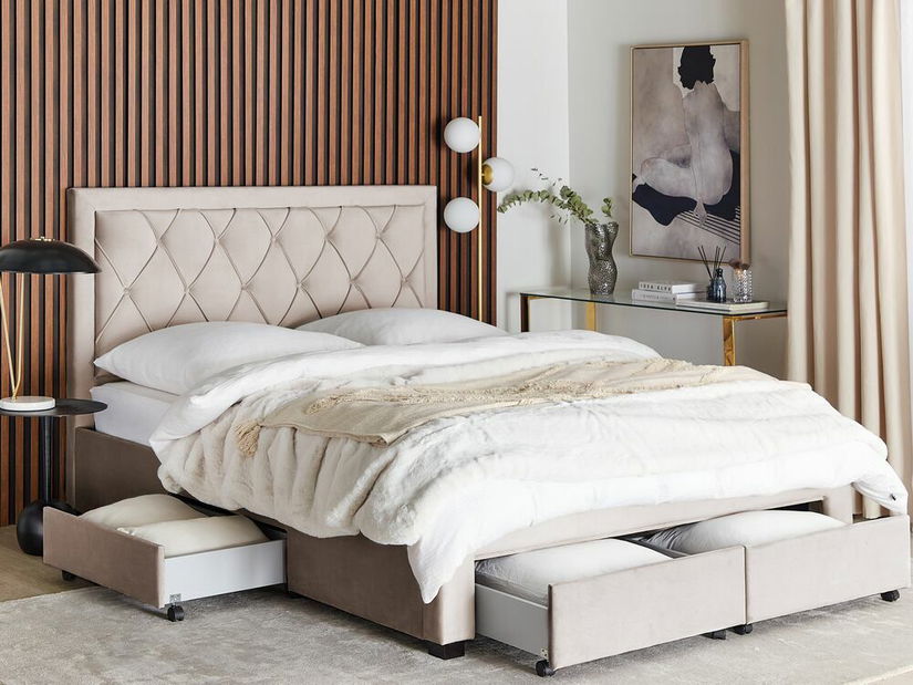 Franciaágy 160 cm Lorza (szürke)