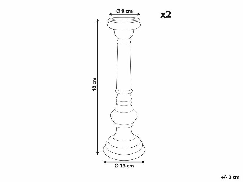 Set 2 svijećnjaka 40 cm Imara (zlatna)